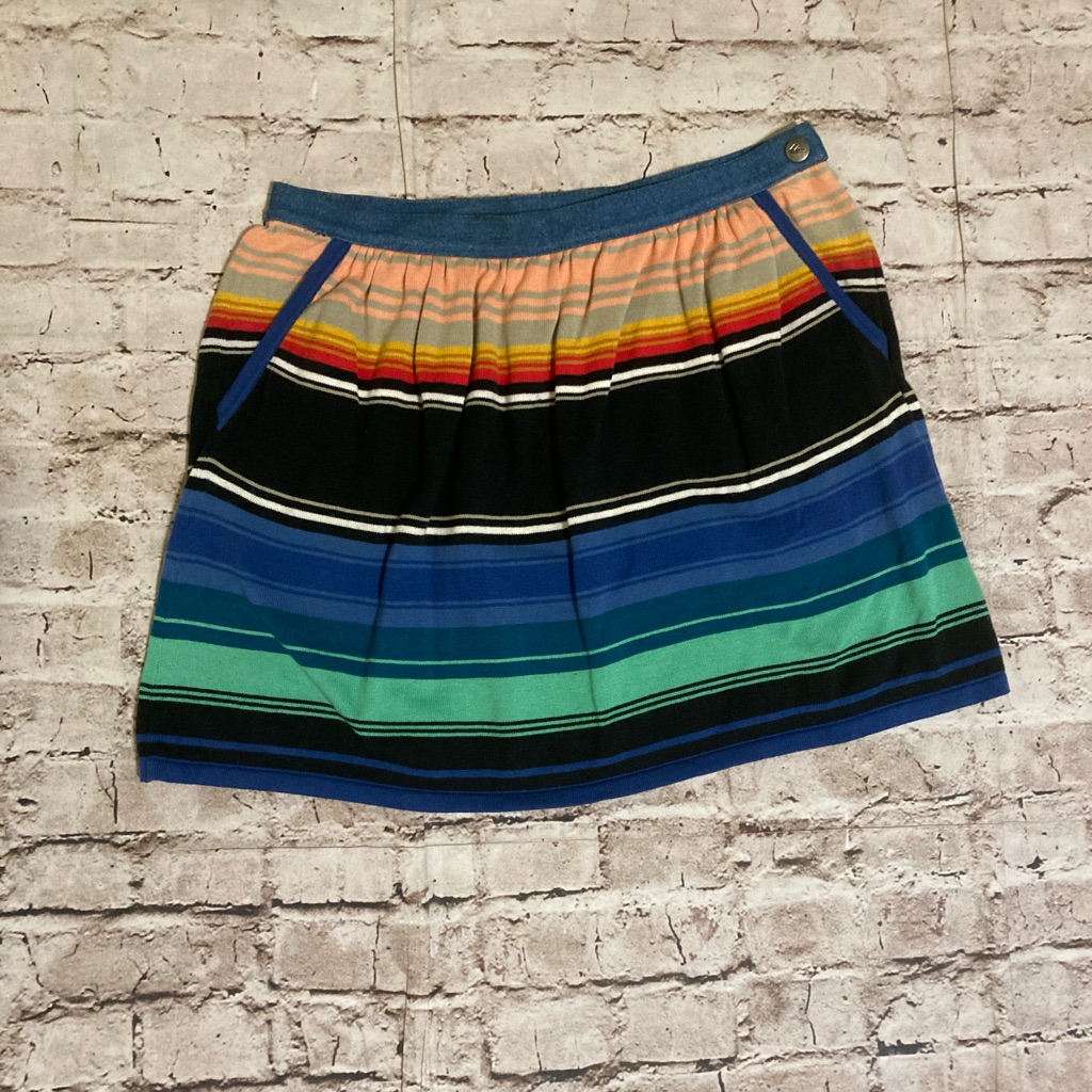 Quiksilver 100 Cotton Knit Stripes Skirt Size Xs